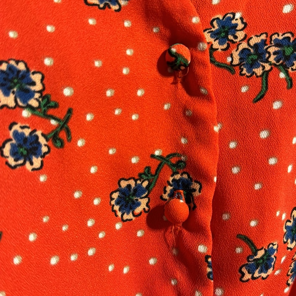 Red Button-up Romper - Picture 2 of 2